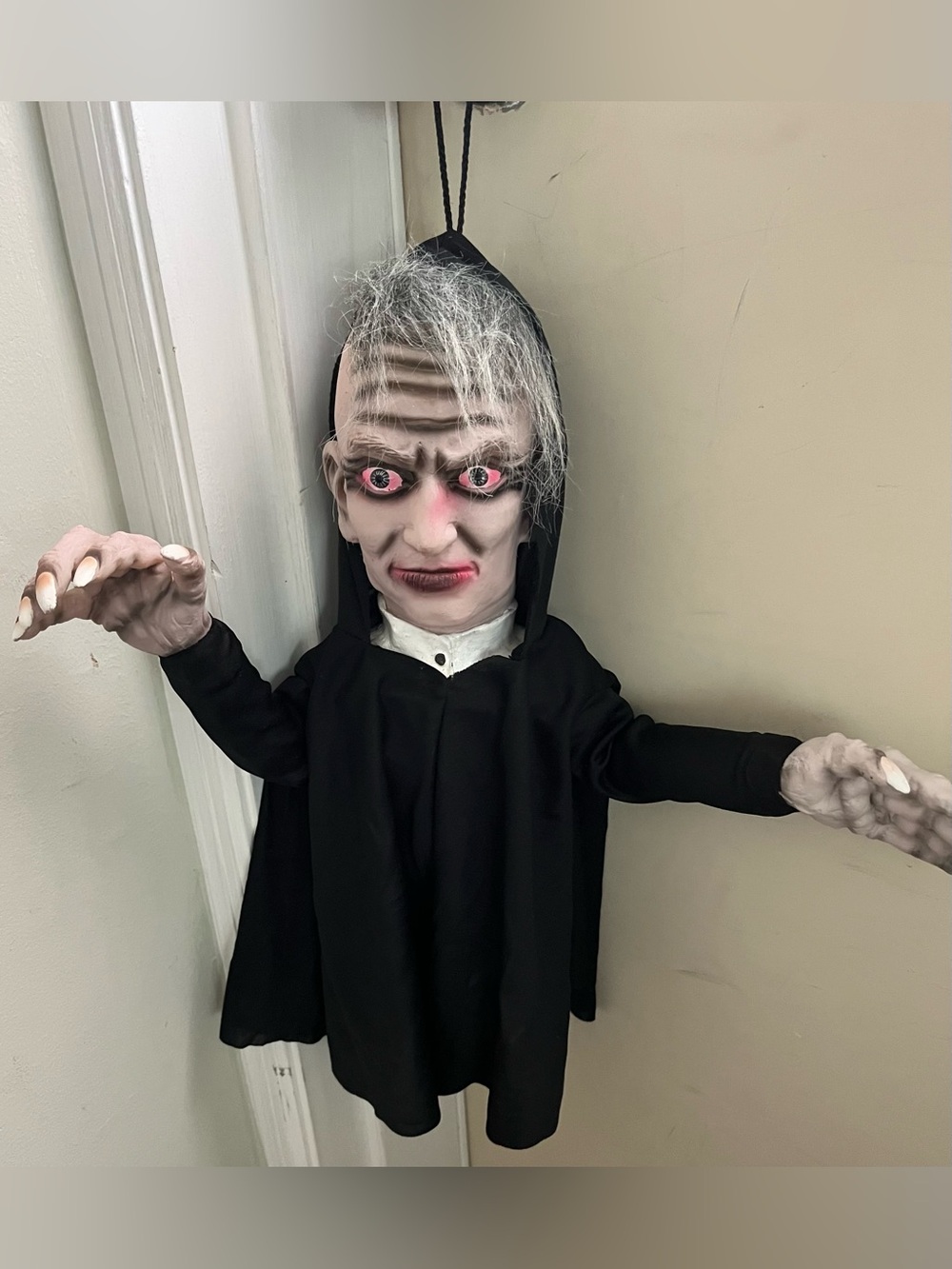 Vintage Latex Scary Ghoul Monster Skeleton Halloween Hanging Decoration